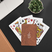 Minimal, Rustic, Modern Trendy Woodgrain Monogram Playing Cards at Zazzle