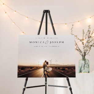 Minimal Rustic Photo Wedding Welcome Sign