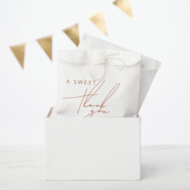 Minimal Rustic Terracotta Sweet Thank You Wedding Favor Bag (Party)