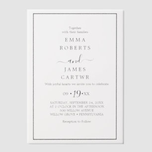 Minimal Rustic Vellum Invitation