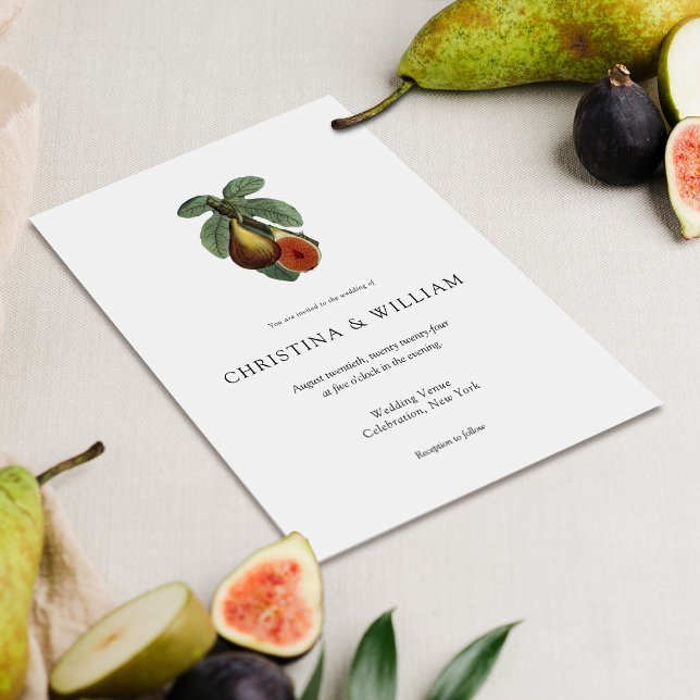 Minimal Rustic Vintage Fig Leaf  Invitation (Creator Uploaded)