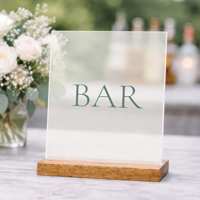Minimal Sage Green Bar Acrylic Sign (Creator Uploaded)