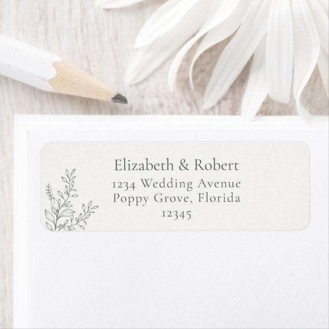 Minimal Sage Green Botanical Address Label (Insitu)