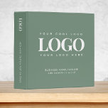 Minimal Sage Green Business Company Custom Logo 3 Ring Binder<br><div class="desc">This elegant binder would be great for your business/promotional needs. Easily add the desired logo & text by clicking on the "personalize" option.</div>