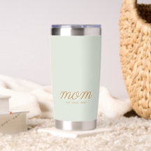 Minimal Sage Green & Gold Script Mom Established