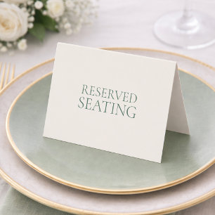 Minimal Sage Green Reserved Seating Place Card
