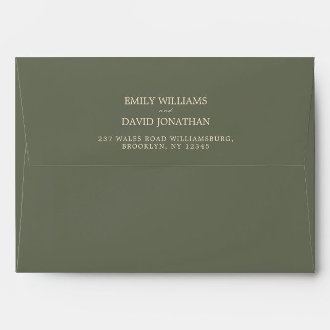 Minimal Sage Green Simple Elegant  Envelope (Back (Top Flap))