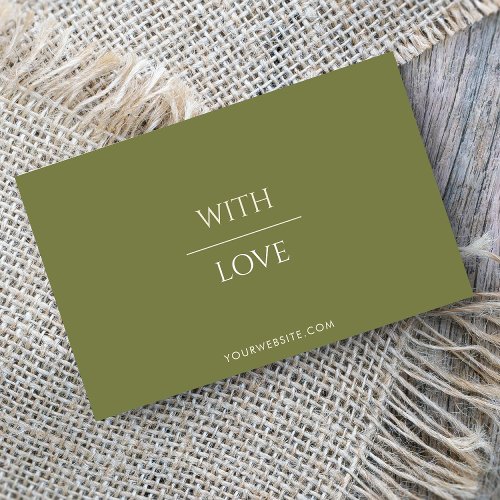 Minimal Sage Green Small Business Thank You  Business Card