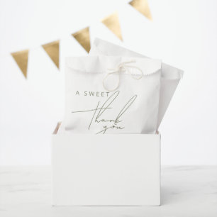 Minimal Sage Green Sweet Thank You Wedding Favor Bag