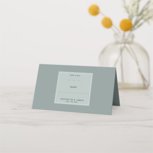 Minimal Sage Green Table Number Place Card