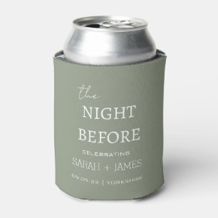 Minimal Sage Green the Night Before Wedding Party Can Cooler