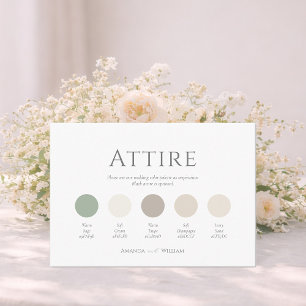 Minimal Sage Green Wedding Attire Color Palette Invitation