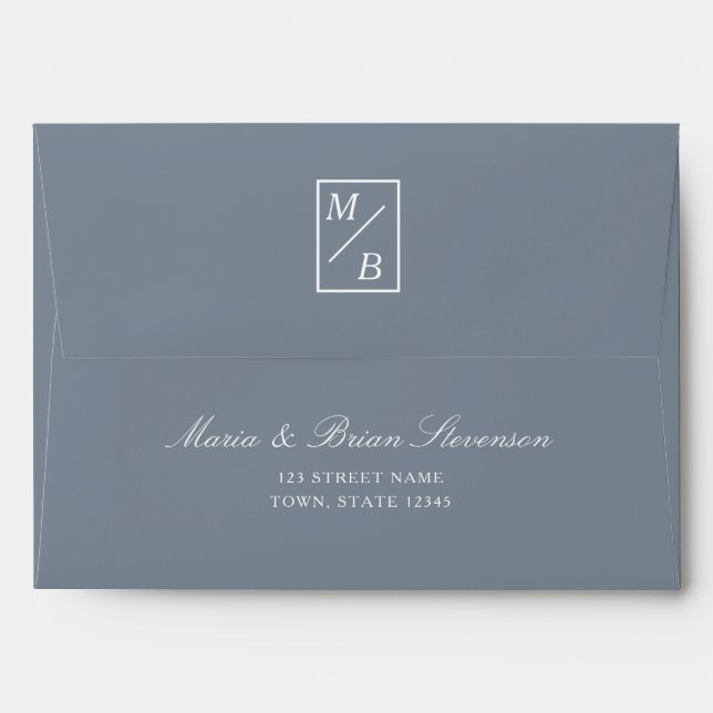 Minimal Sage Green Wedding Envelope (Back (Top Flap))