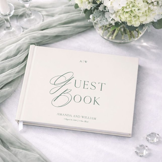 Minimal Sage Green Wedding Guest Book (Creator Uploaded)