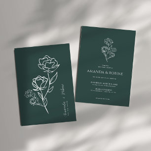 Minimal Sage Green Wedding Invitation