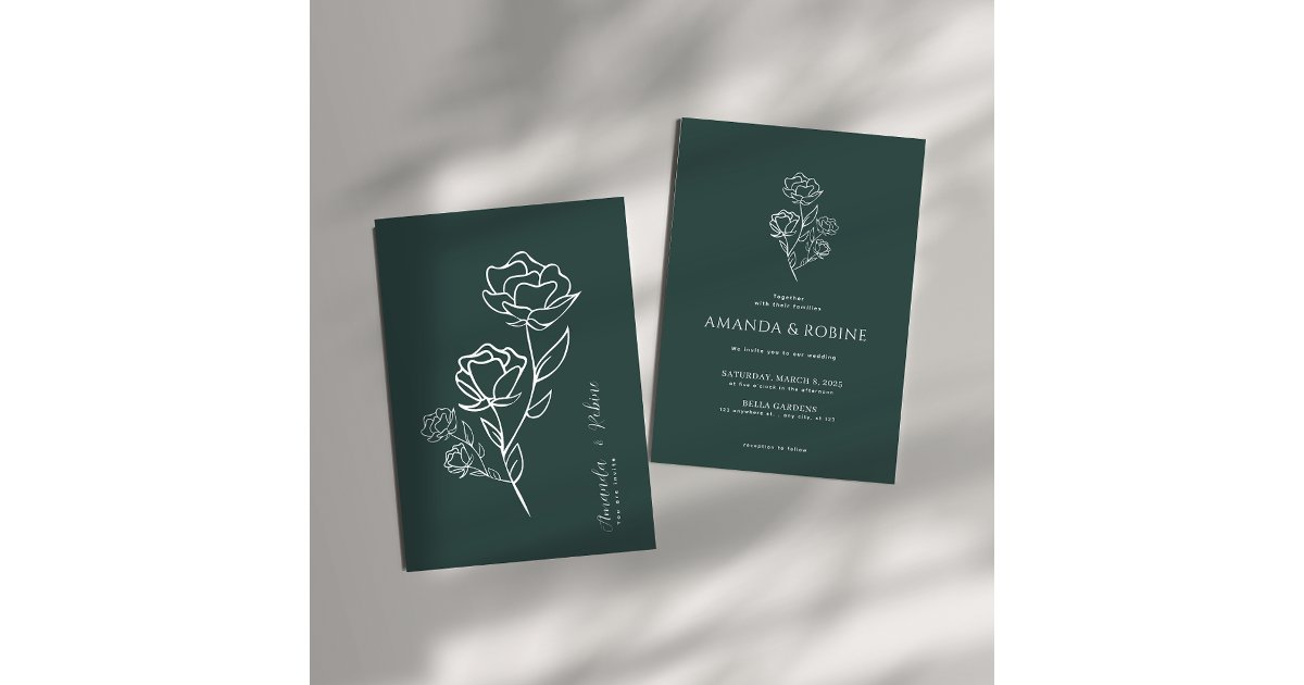 Minimal Sage Green Wedding Invitation | Zazzle