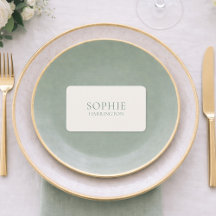 Minimal Sage Green Wedding Place Card