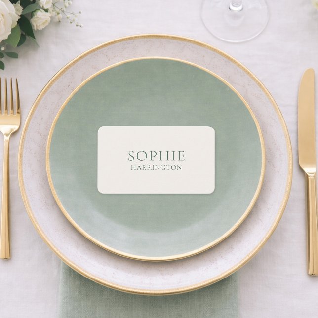Minimal Sage Green Wedding Place Card (Creator Uploaded)