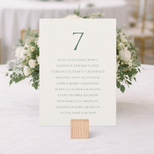 Minimal Sage Green Wedding Seating Chart Thank You Card