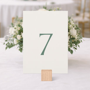 Minimal Sage Green Wedding Table Number Card