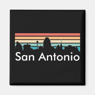 Minimal San Antonio Vintage Sunset Skyline Magnet