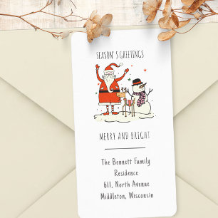 Minimal Santa Christmas Return Label