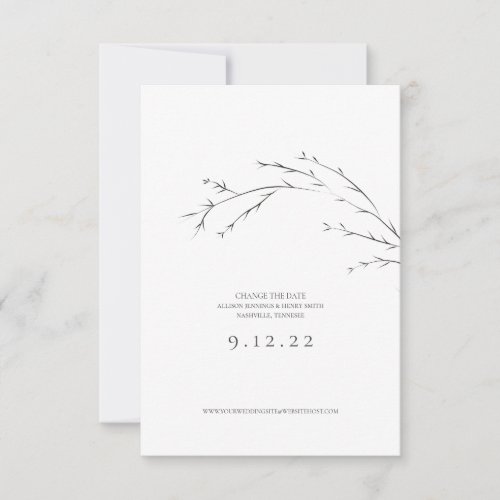 Minimal Save the Date Change the Date Wedding Card