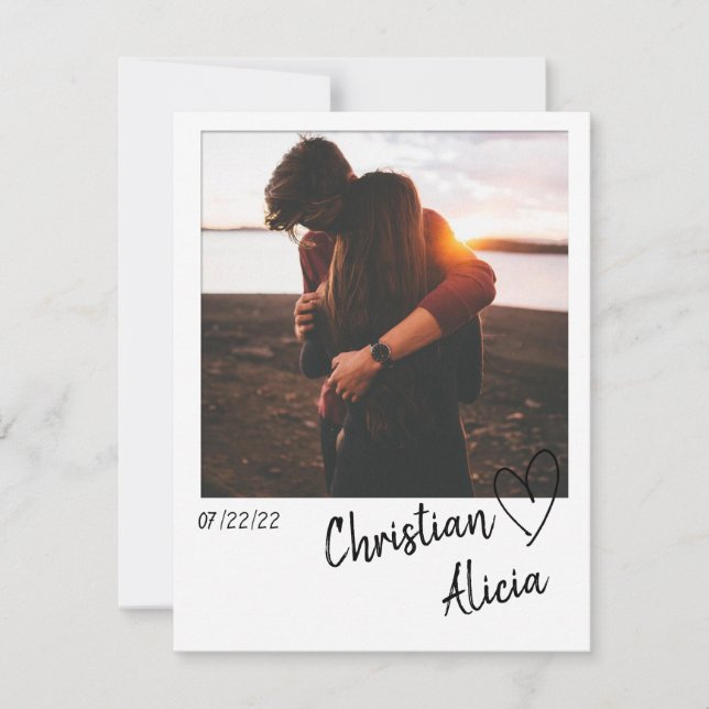 Minimal Save the Date Photo Card (Front)