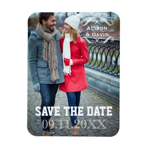 Minimal Save the Date simple wedding photo Magnet