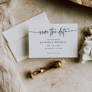 Minimal Save The Date Wedding Announcement Card