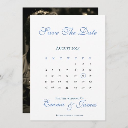 Minimal Save The Date with Calendar Invitation