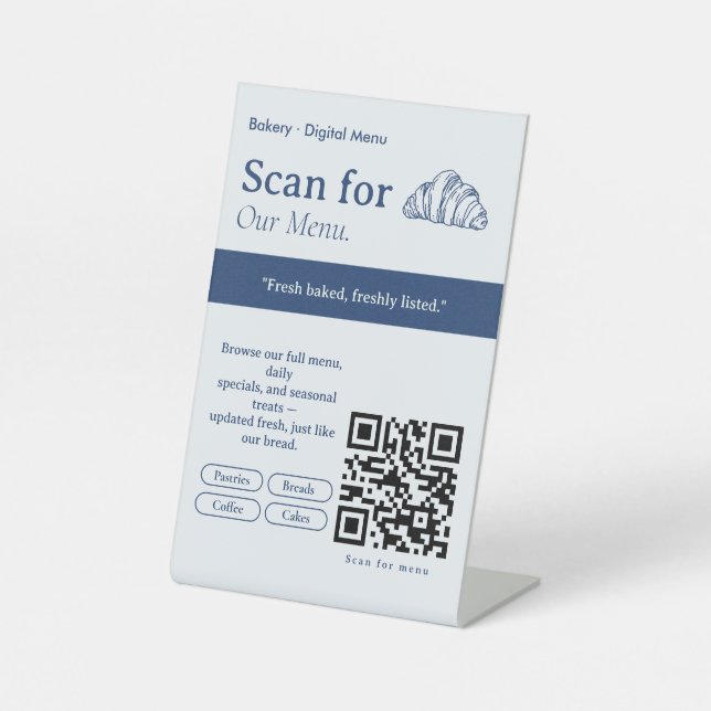 Minimal Scan for Menu QR Code Sign | Digital Menu  (Front)