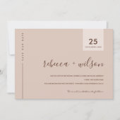 MINIMAL SCANDI TERRACOTTA RUST PEACH TYPOGRAPHY SAVE THE DATE (Front)