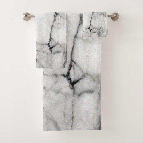 minimal scandinavian modern chic grey white marble bath towel set