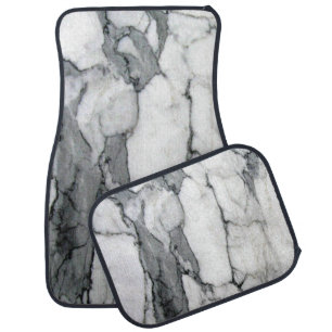 minimal scandinavian modern chic grey white marble car floor mat