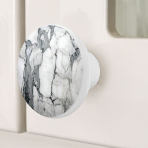 minimal scandinavian modern chic grey white marble ceramic knob