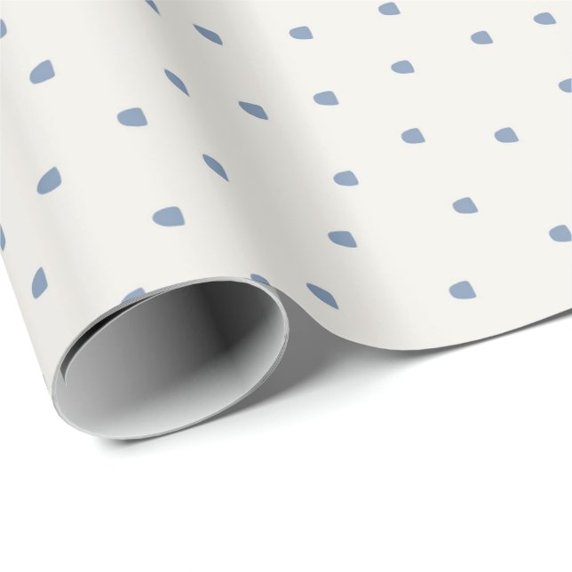 Minimal Scattered Pebble Blue Pattern Wrapping Paper (Roll Corner)