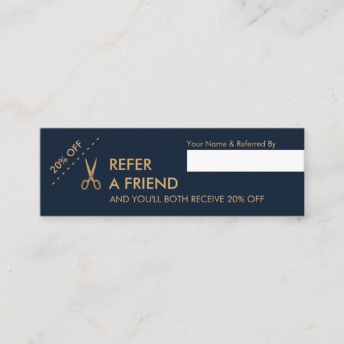 Minimal Scissors Hair Stylist Mini Referral Card