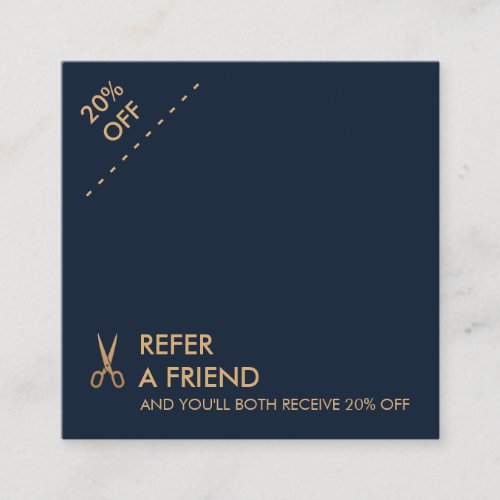 Minimal Scissors Hair Stylist Square Referral Card