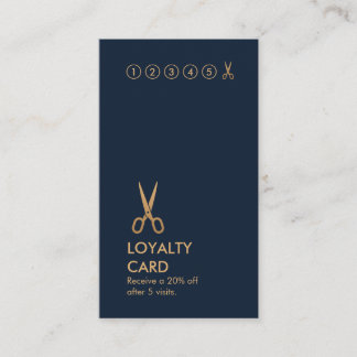 Minimal Scissors Hair Stylist Vertical LoyaltyCard Business Card