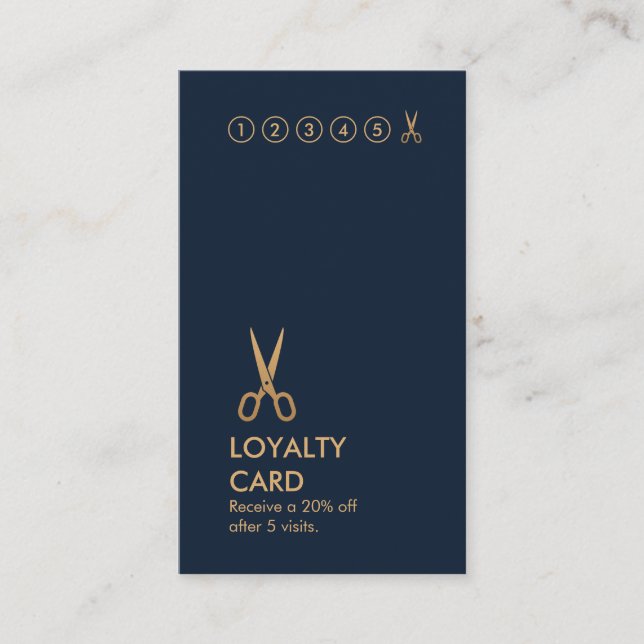 Minimal Scissors Hair Stylist Vertical LoyaltyCard Business Card (Front)