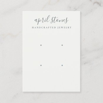 Minimal Script Black Grey White 2 Earring Display Business Card by JustJewelryDisplay at Zazzle