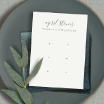 Minimal Script Black Grey White 3 Earring Display Business Card<br><div class="desc">If you need any further customisation please feel free to message me on yellowfebstudio@gmail.com.</div>