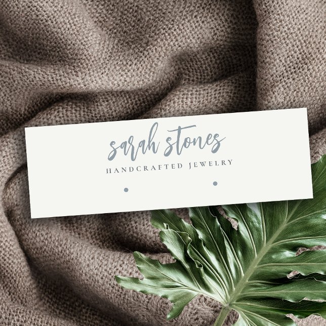 Minimal Script Black Grey White Earring Display Mini Business Card (Creator Uploaded)