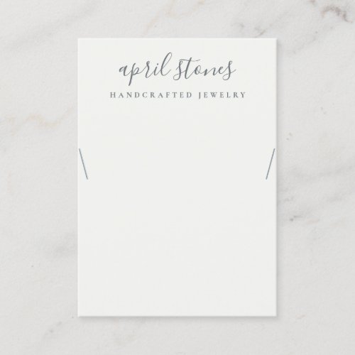 Minimal Script Black Grey White Necklace Display Business Card