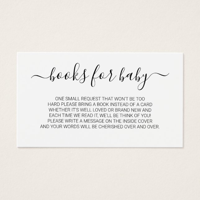 Minimal Script Book Request for Baby Shower (Front)