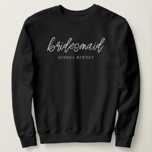Minimal Script Bridesmaid Personalized Sweatshirt