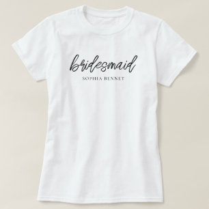 Minimal Script Bridesmaid Personalized T-Shirt