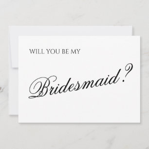 Minimal Script Bridesmaid Proposal Invitation