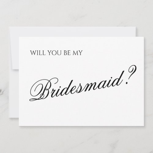 Minimal Script Bridesmaid Proposal Invitation